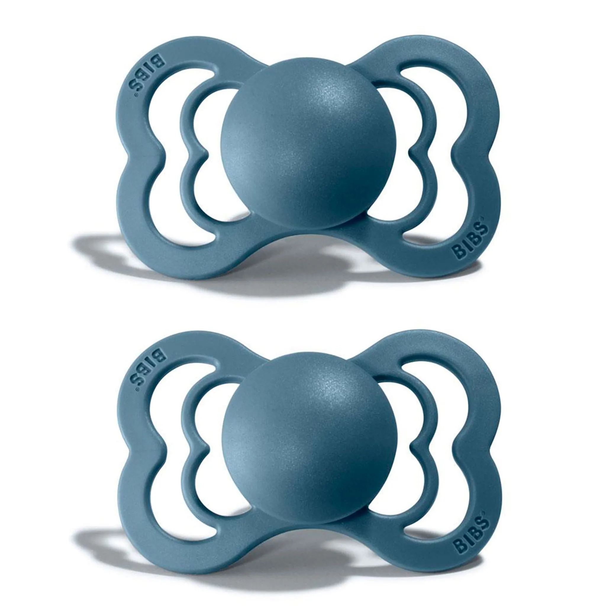 Bibs Suce Symétrique Supreme Silicone 6-18mois Paquet de 2 - Petrol (Grandeur 2)