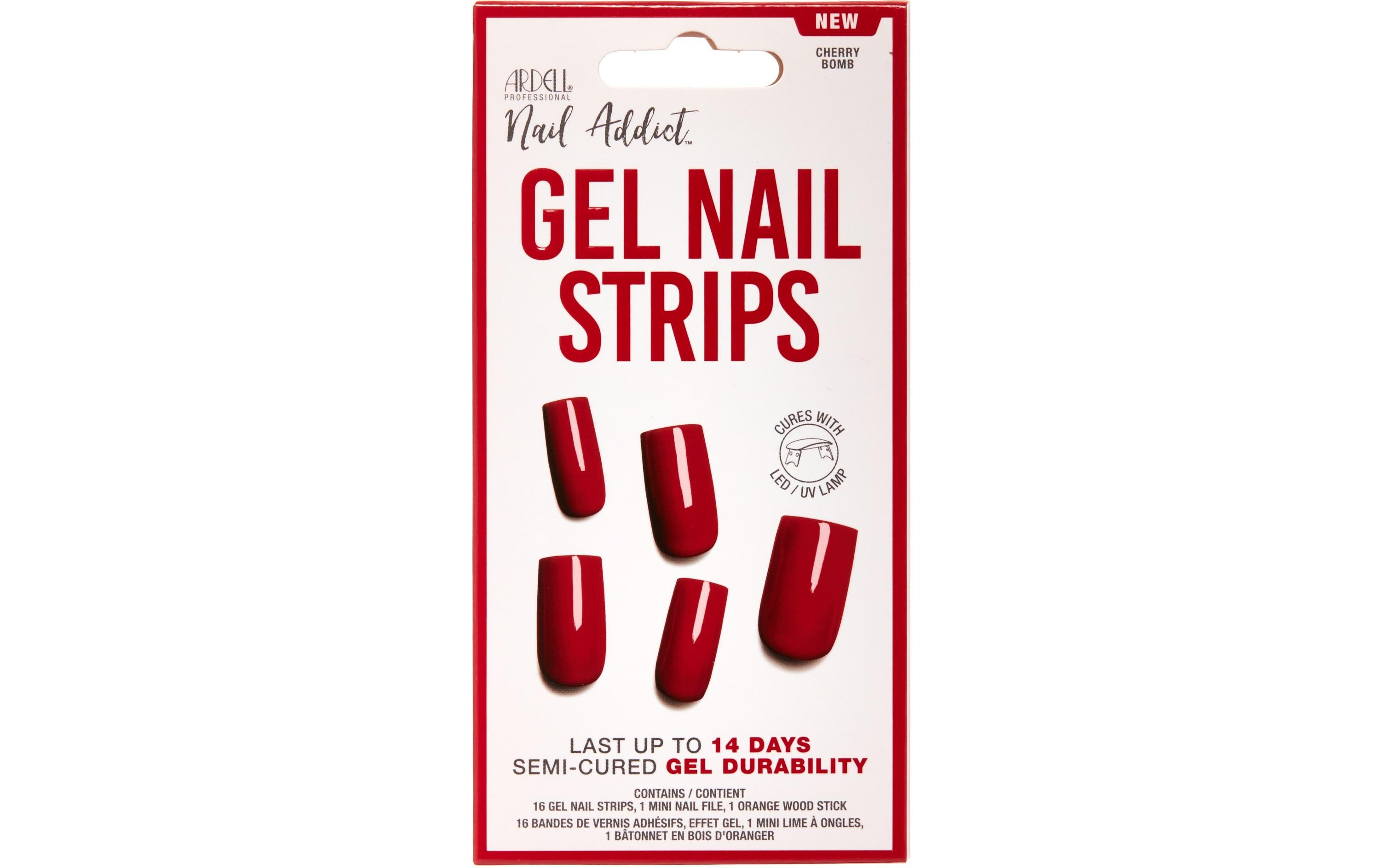 Gel Nail Strips Cherry Bomb 16 StückNagellack, der nicht trocknen muss, nicht absplittert und auch noch länger hält