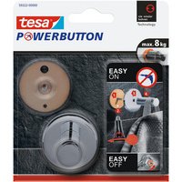 Powerbutton Crochet adhésif Universal large, chrome