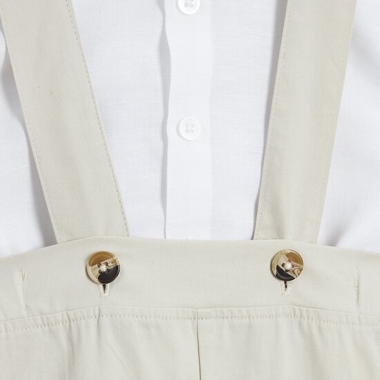 Cérémonie Ensemble chemise salopette   Beige        de               P'tit bisou