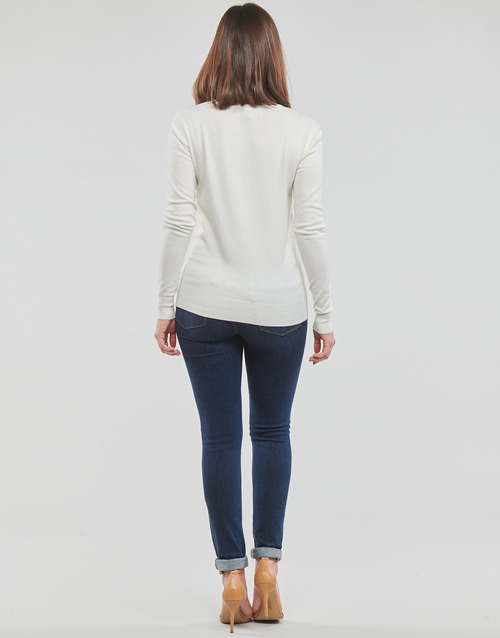 Guess - LS EDIE RN TONAL LOGO SWTR - Blanc / Doré