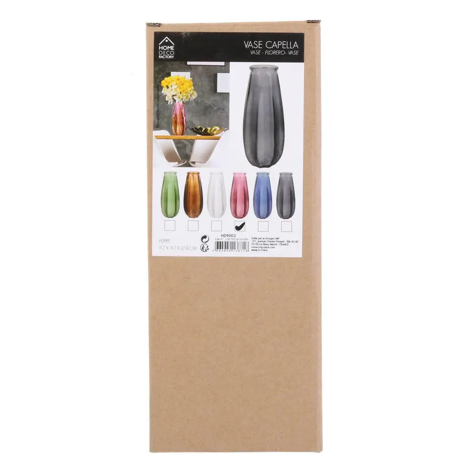 Home deco factory vaas Capella - boeket - glas - groen- H28 cm