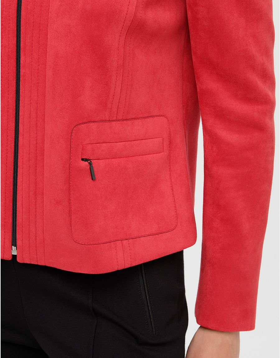 Veste suédine rouge