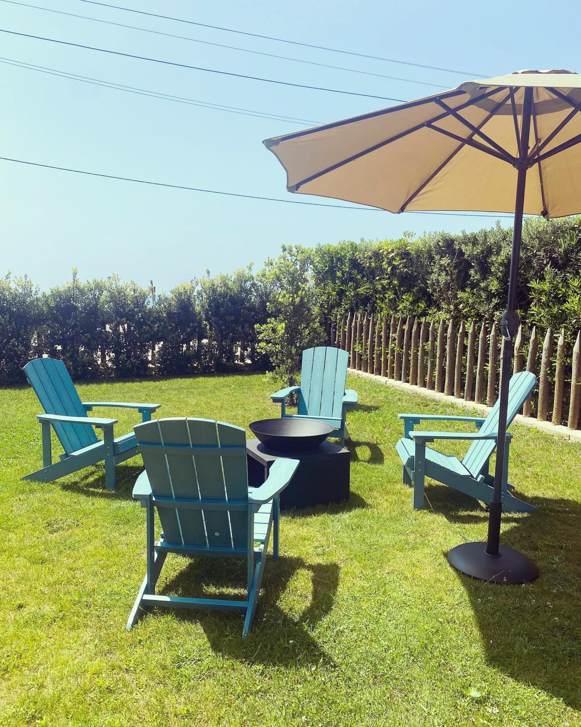 Tuinstoel ADIRONDACK met voetenbank Turquoise