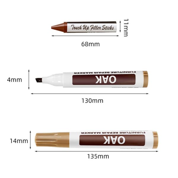 INF Møbelreparasjonssett - Farge Marker med Voksfargestifter og Blyantspisser  10 colors