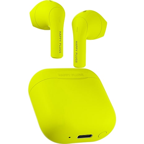 Happy Plugs Joy trådløse in-ear høretelefoner – neon gul