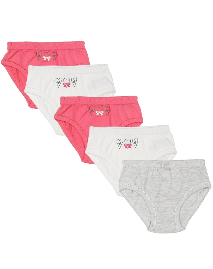 Slip CUTE HORSE 5er-Pack in pink/weiß/grau