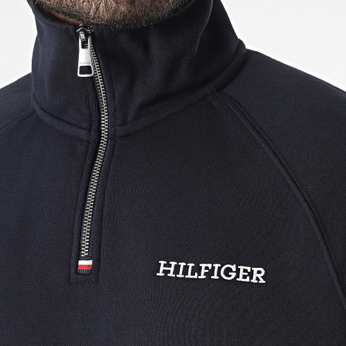 Sweat Col Zippé Mono Embro 2737 Bleu Marine
