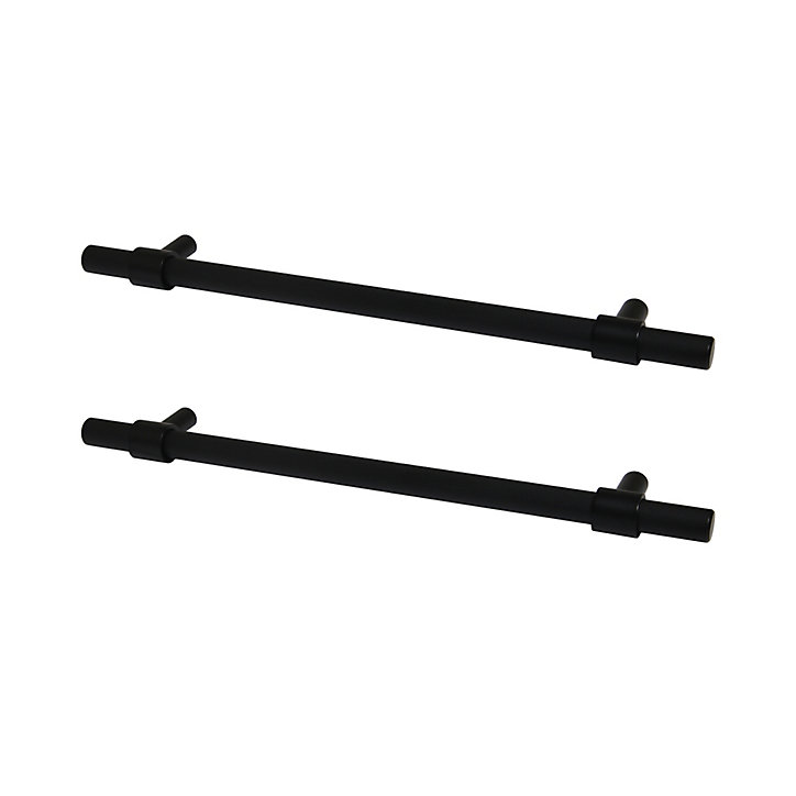 Poignée de meuble de cuisine GoodHome Dukkah noir L. 25,7 cm, 2 pièces