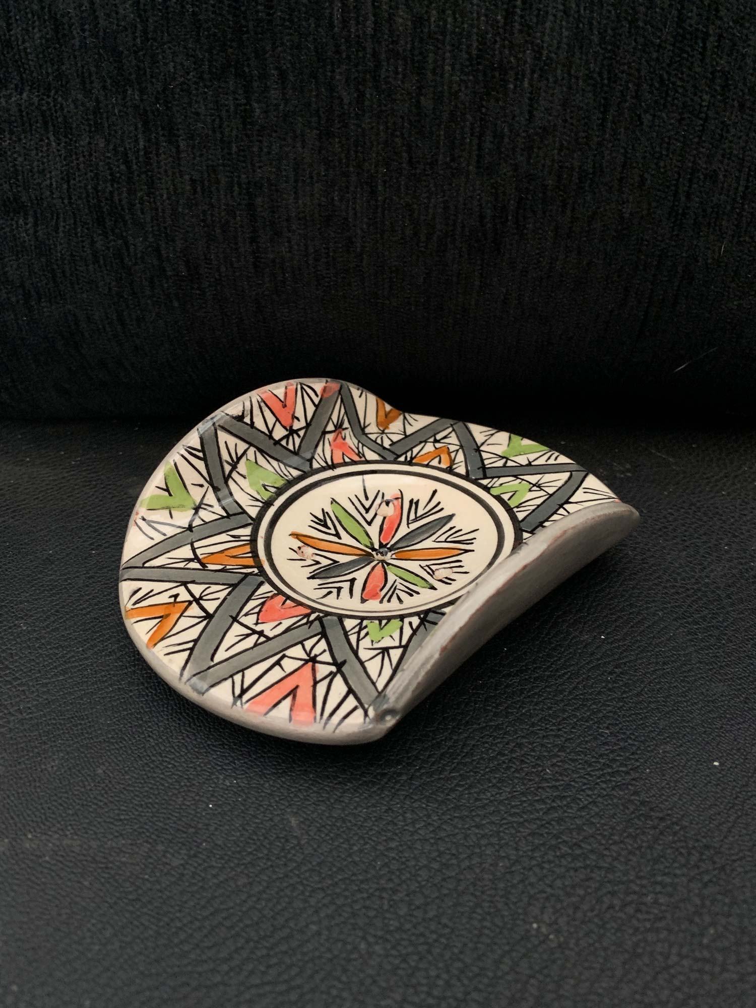 Keramik-Seifenschale, grau, multicolor, B 10 cm, L 13 cm, H 4 cm von fischer's lagerhaus