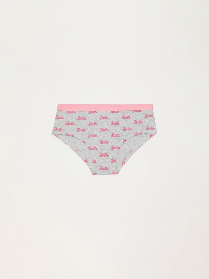 Pacote com 3 calcinhas estampadas da Barbie - Cores Variadas