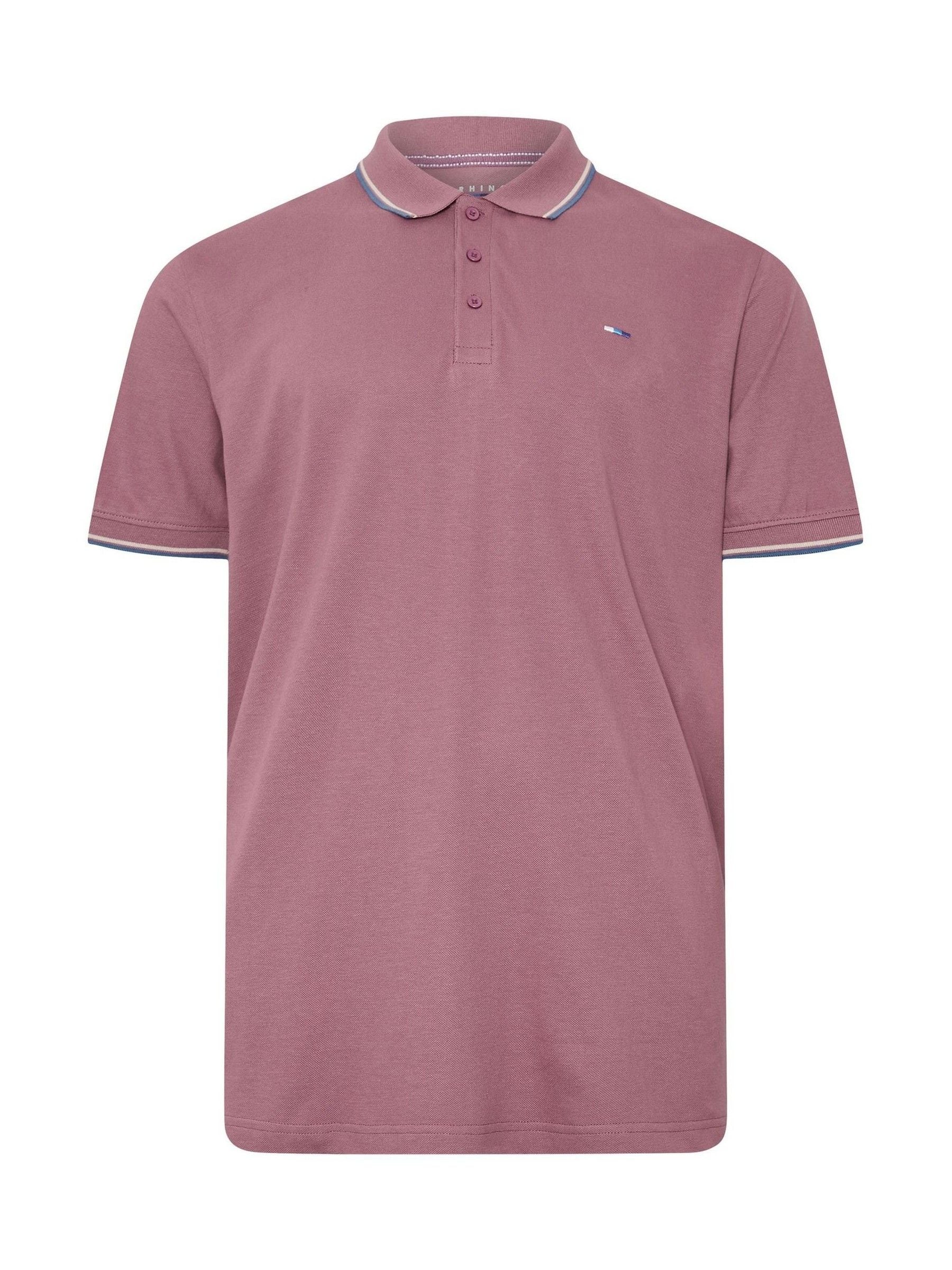Blauw - BadRhino Big & Tall Tipped Pique 100% Cotton Polo Shirts 3 Pack