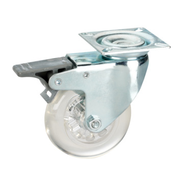 Designwielen PUR met plaatbevestiging 50mm tot 120kg/set 4st