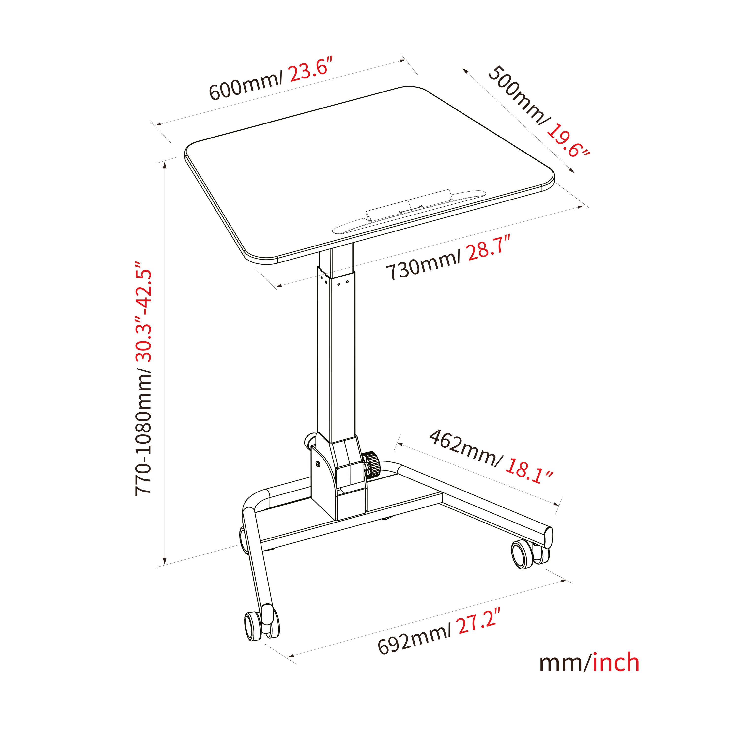 Stehschreibtisch STAND VM-SU II MDF Platte, Gestell aus Stahl hjh OFFICE