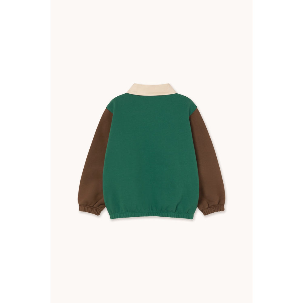 Køb TinyCottons Dark Green Farve Block Polo Sleeve T-Shirt