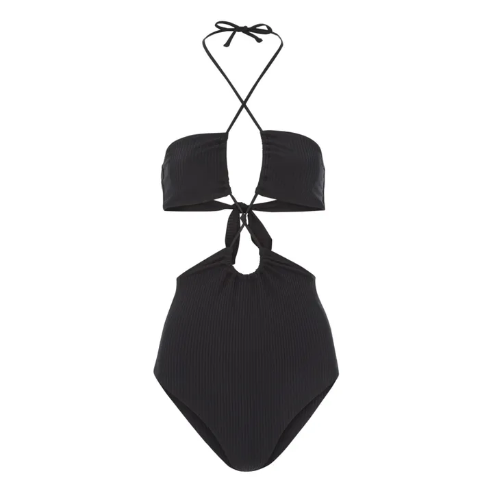 Albertine Maillot 1 Pièce Davina Côtelé | Noir
