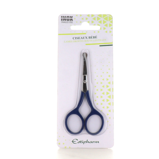Estipharm ciseaux bébé lames droites bouts lentilles