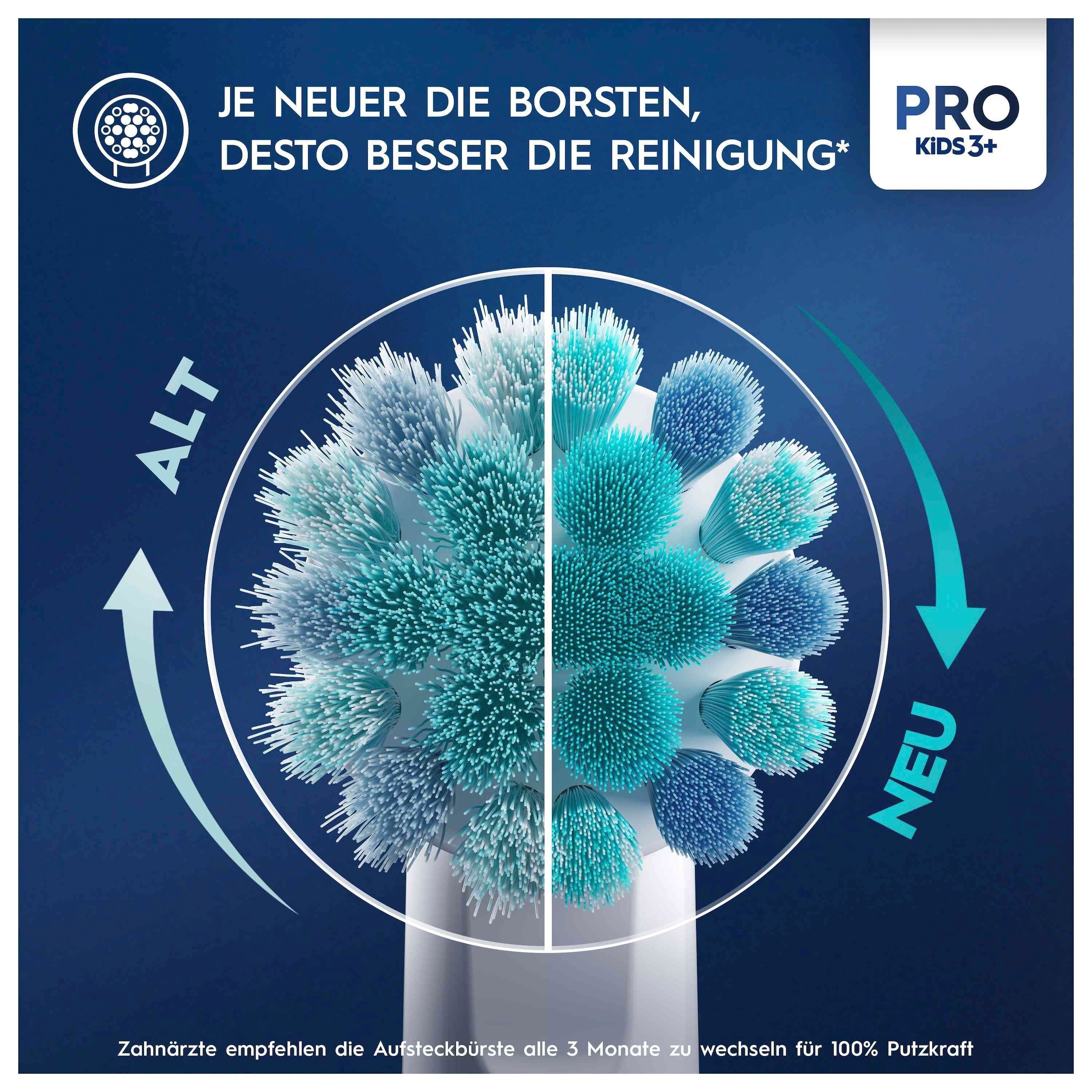 Oral-B Elektrische Zahnbürste »Pro Kids Frozen« 1 Stk. Aufsteckbürsten für Kinder ab 3 Jahren
