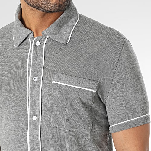 Chemise Manches Courtes Gris Chiné