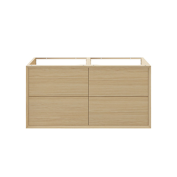 Meuble sous vasque à suspendre GoodHome Avela placage chêne 120 cm
