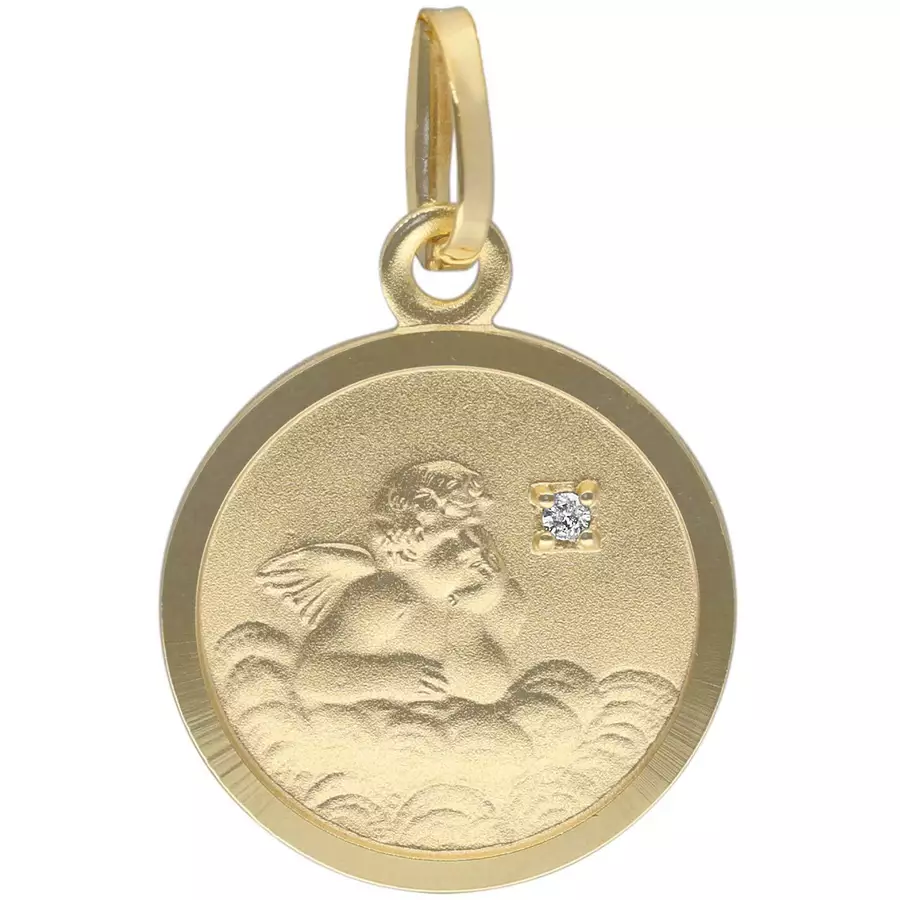 trendor Engel-Anhänger mit Diamant Gold 333 (8 Karat) für Kinder gold