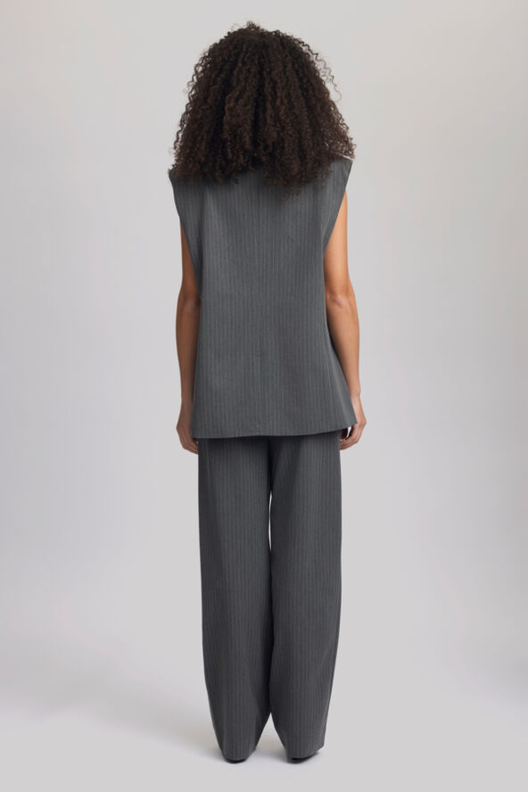 Gestuz JoelleGZ mel. pinstripe MW pants Grey pinstripe