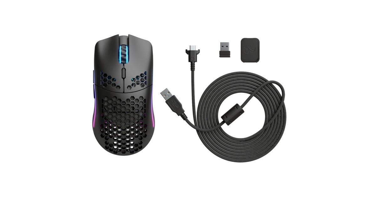 GloriousModel O Wireless gaming muis  (Zwart, 19.000 dpi, RGB leds)