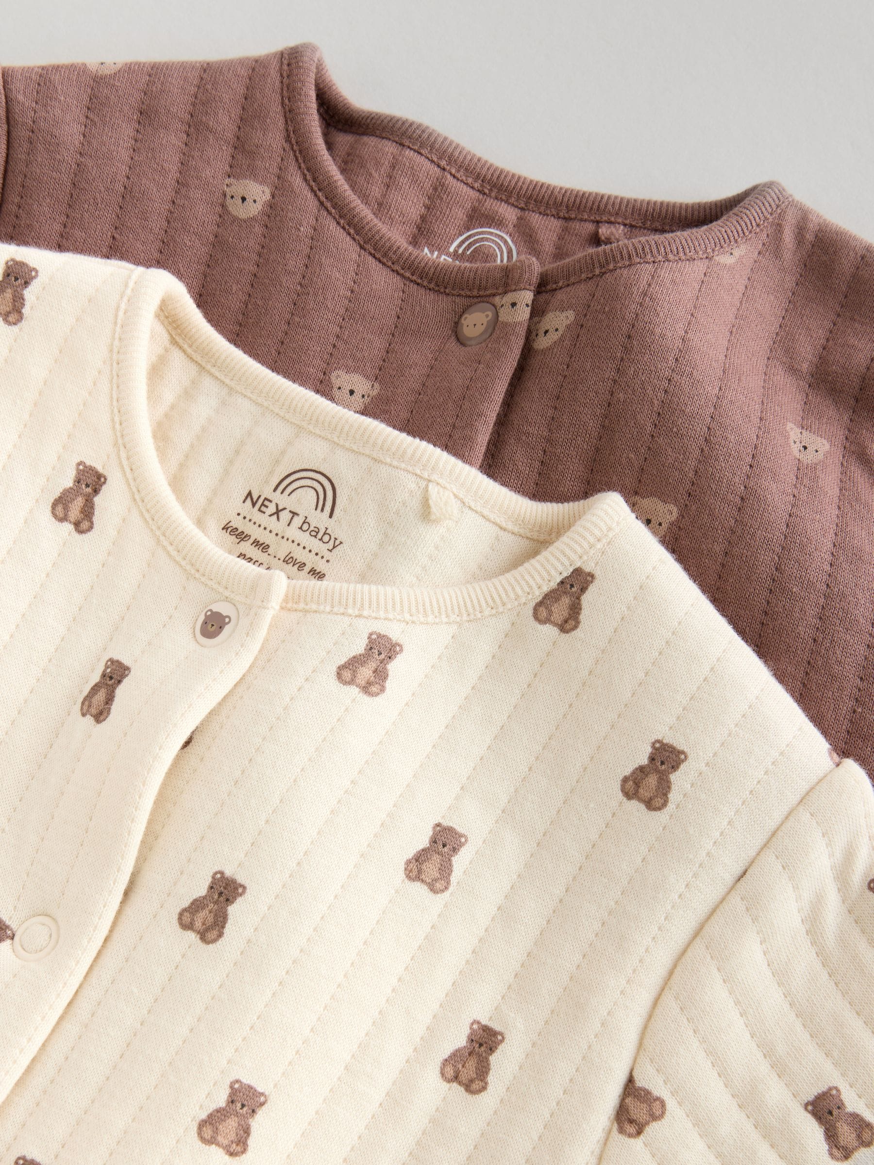 Bruin - Baby Quilted Bear Sleepsuits 2 Pack