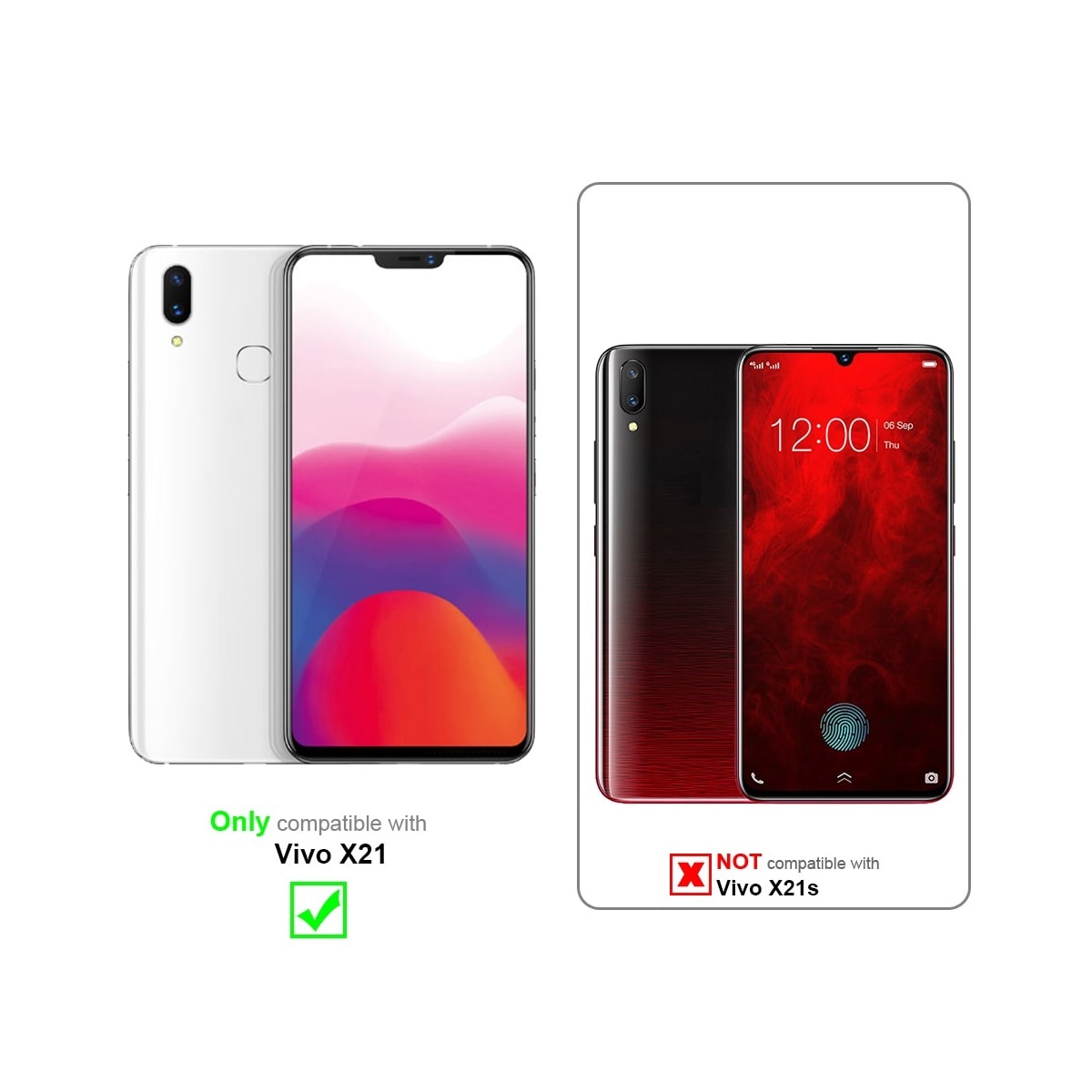 Vivo X21 Skjermbeskytter Skärmskydd (svart)