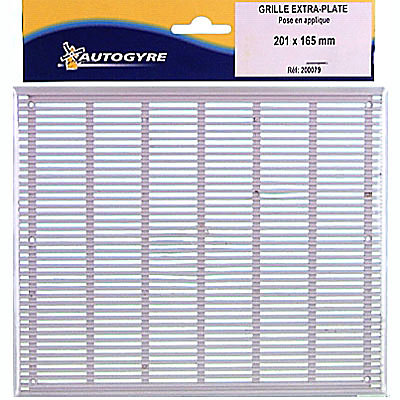 Grille d'aération PVC Autogyre extra-plate avec moustiquaire blanche 220 x 180 mm