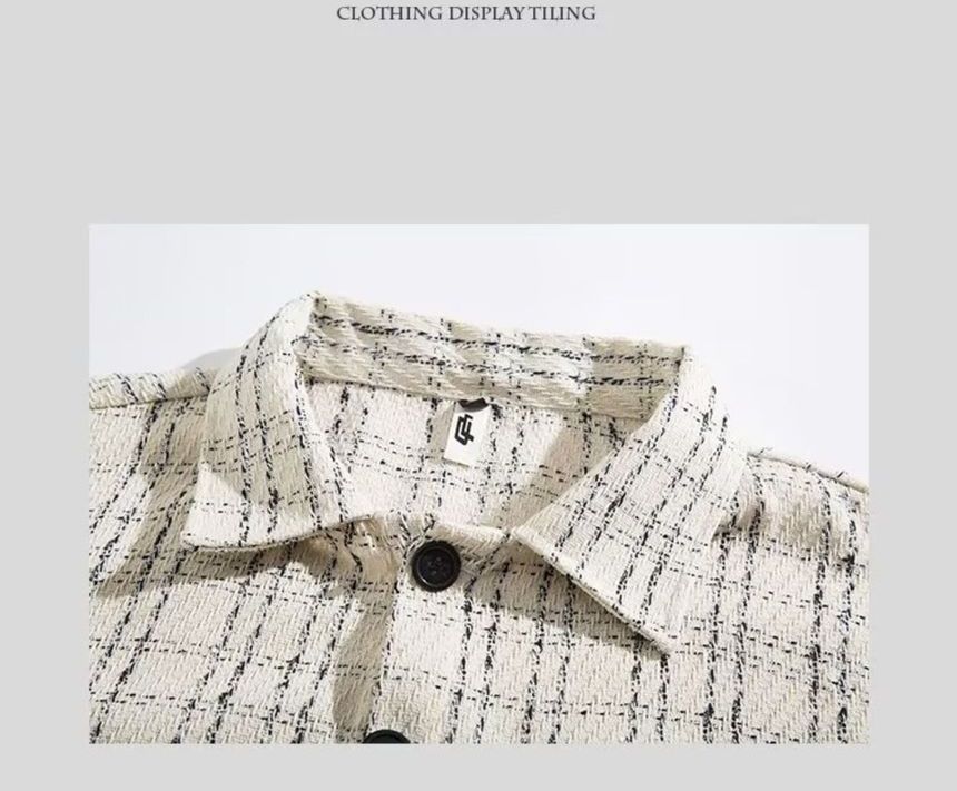 Dukakis - Tweed jasje met kraag en knoopjes