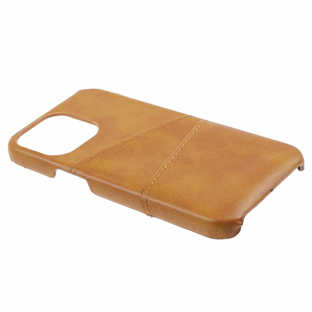 iPhone 15 Pro Max Leder Hülle Snap Case   Kartenfach - Hellbraun