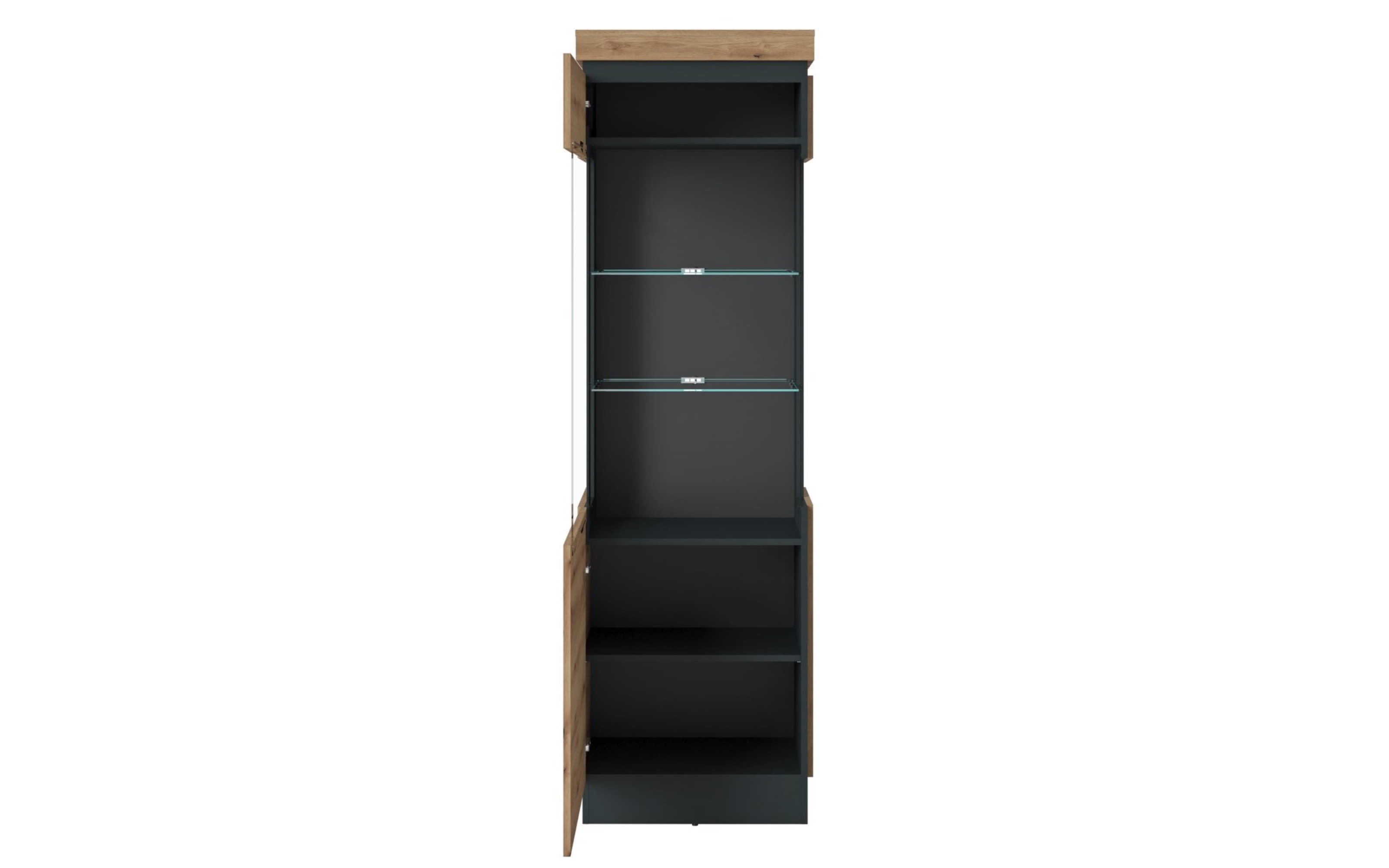 Vitrine Corte, Eiche-Nachbildung/grau, links, inkl. Softclose Funktion
