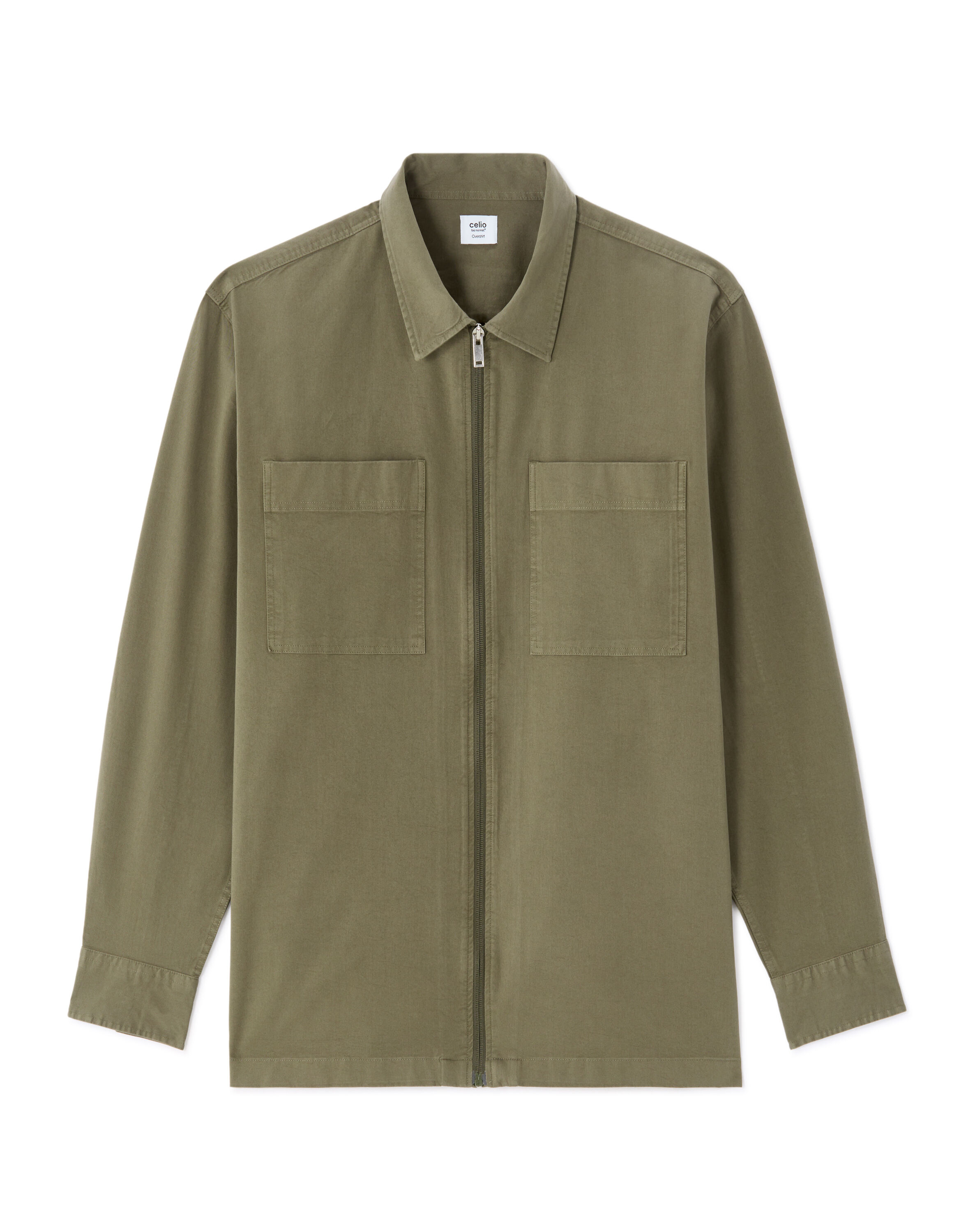 Surchemise overshirt zippée unie - vert