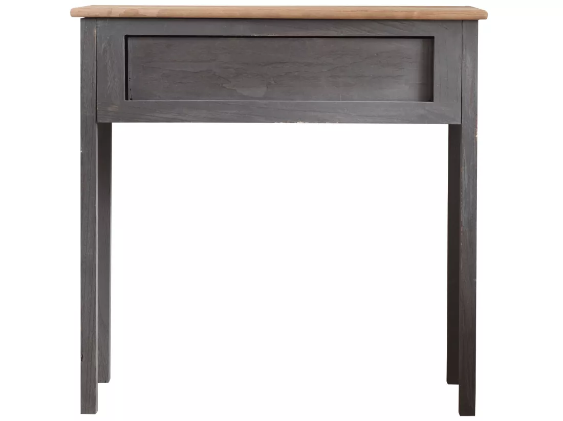Table Bureau Console 1 Tiroir Bois Gris Shabby 75x75x30,5