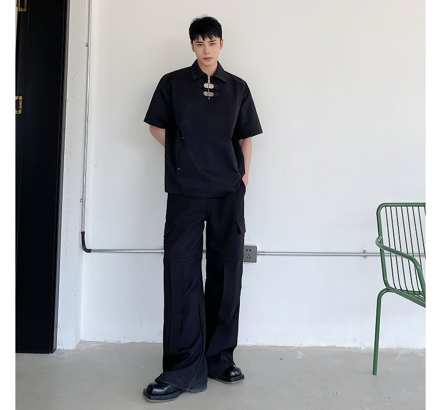 Omozando - Poloshirt met korte mouwen en rits