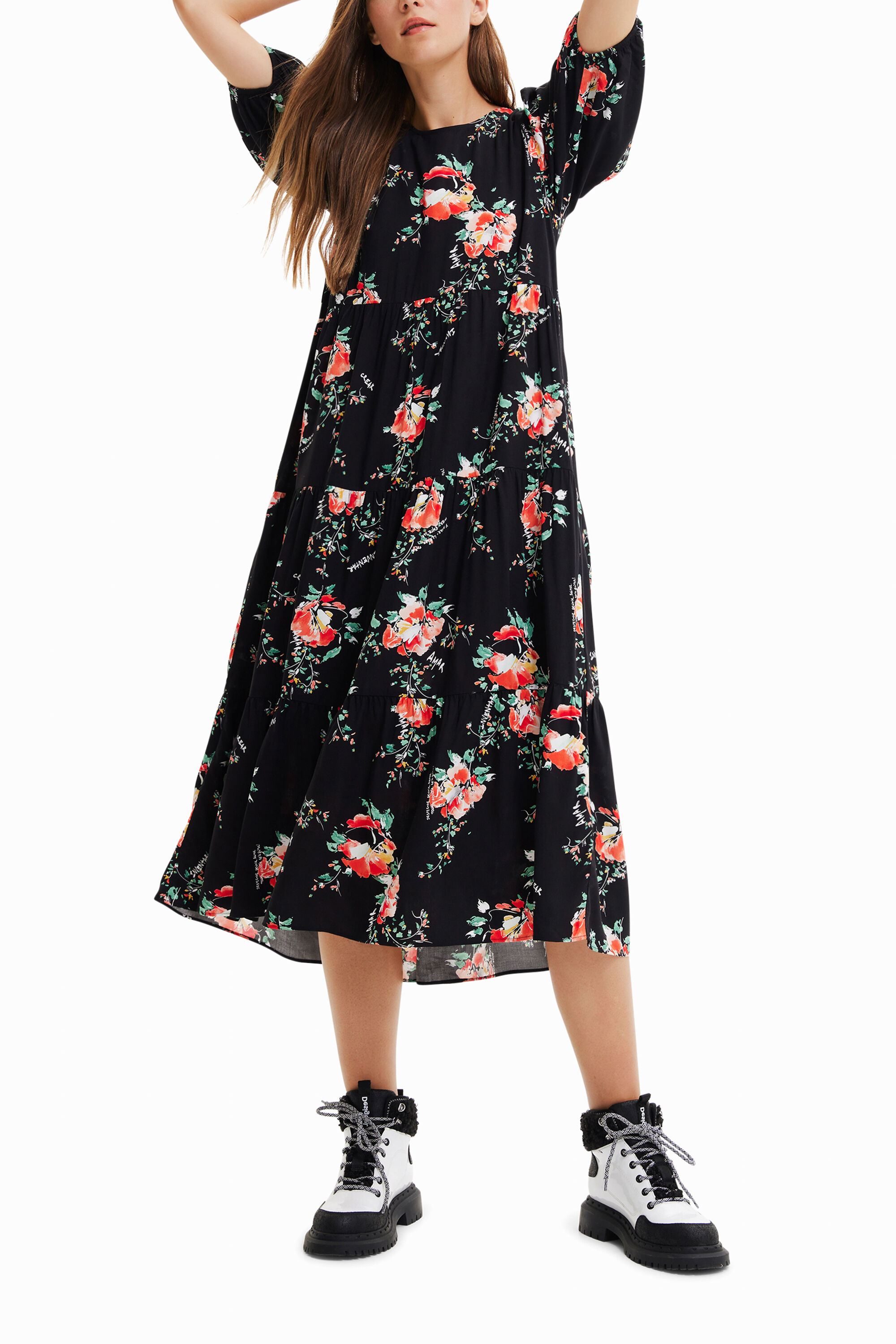 Vestido midi floral