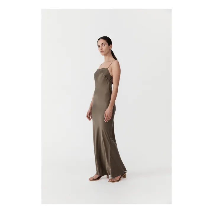 St Agni Robe Low Back | Vert kaki