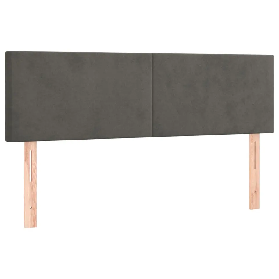 vidaXL - Hoofdbord - Grijs - Fluweel - 144 x 5 x 78/88 cm