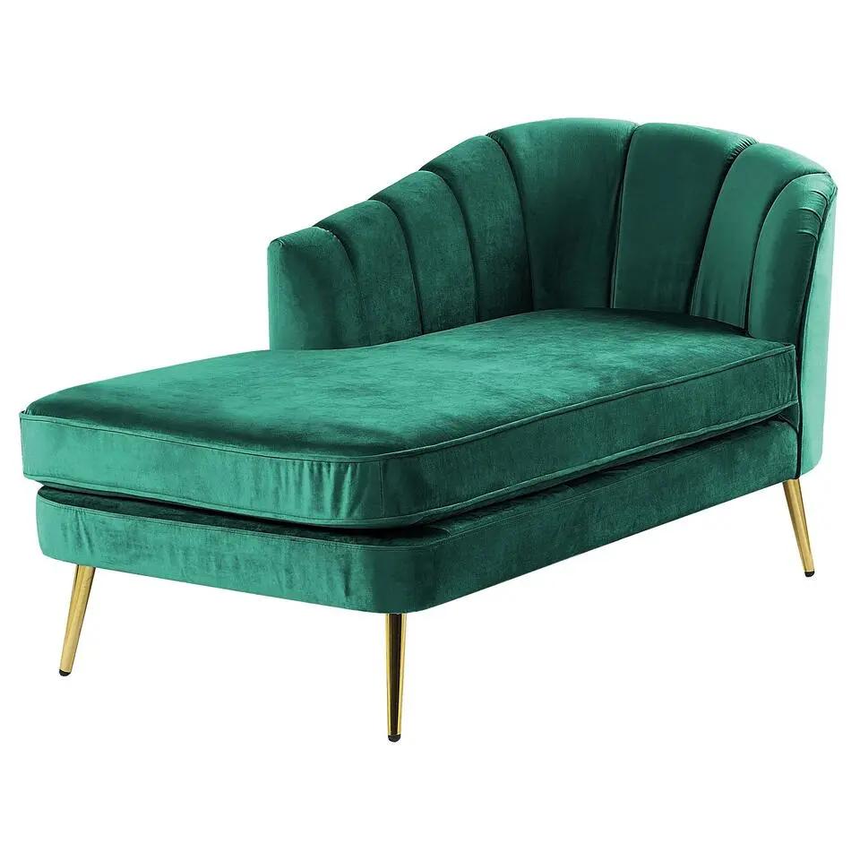 ALLIER - Chaise longue - Groen - Rechterzijde - Fluweel