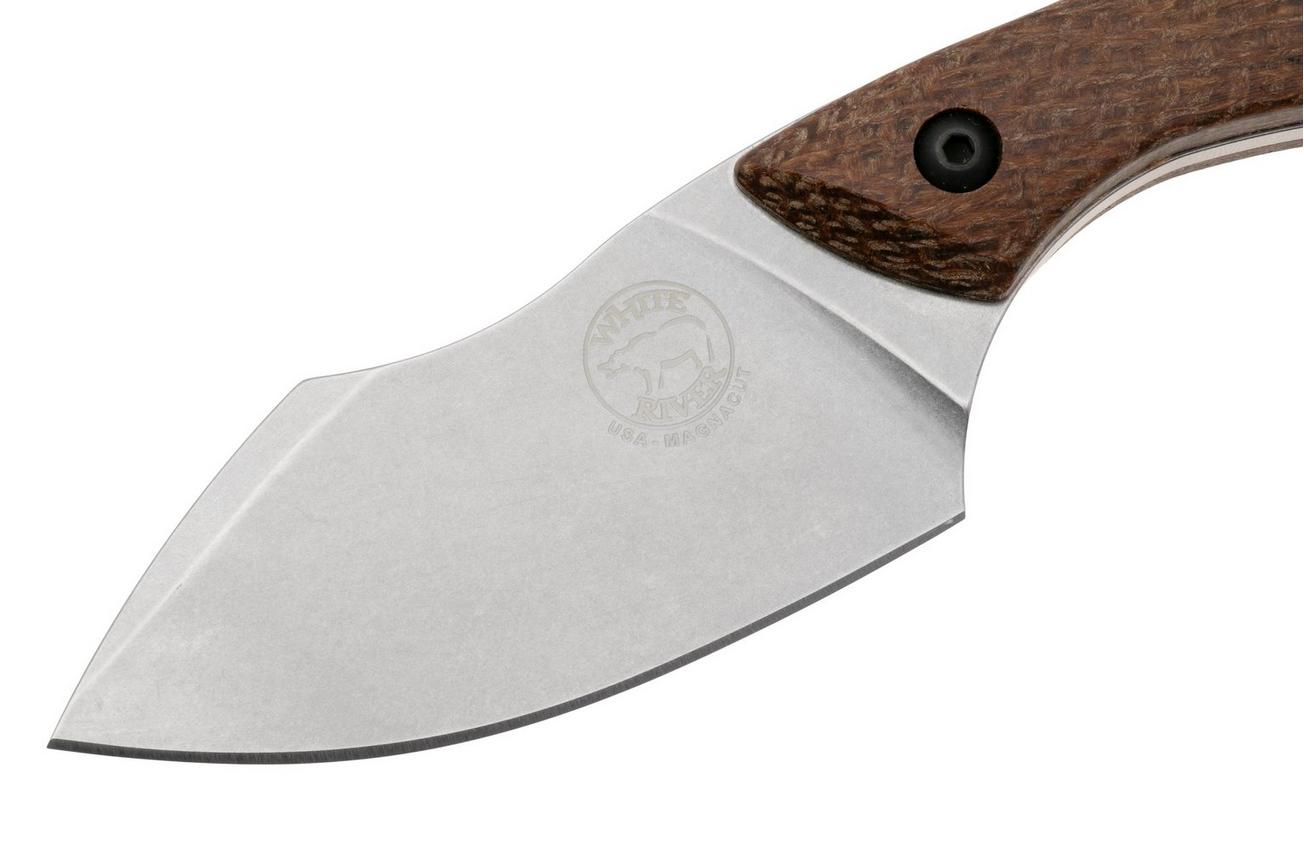 White River Knives Apex WRSS-APX-BNA Stonewashed Magnacut, Natural Burlap Micarta, jachtmes, Smith and Sons design