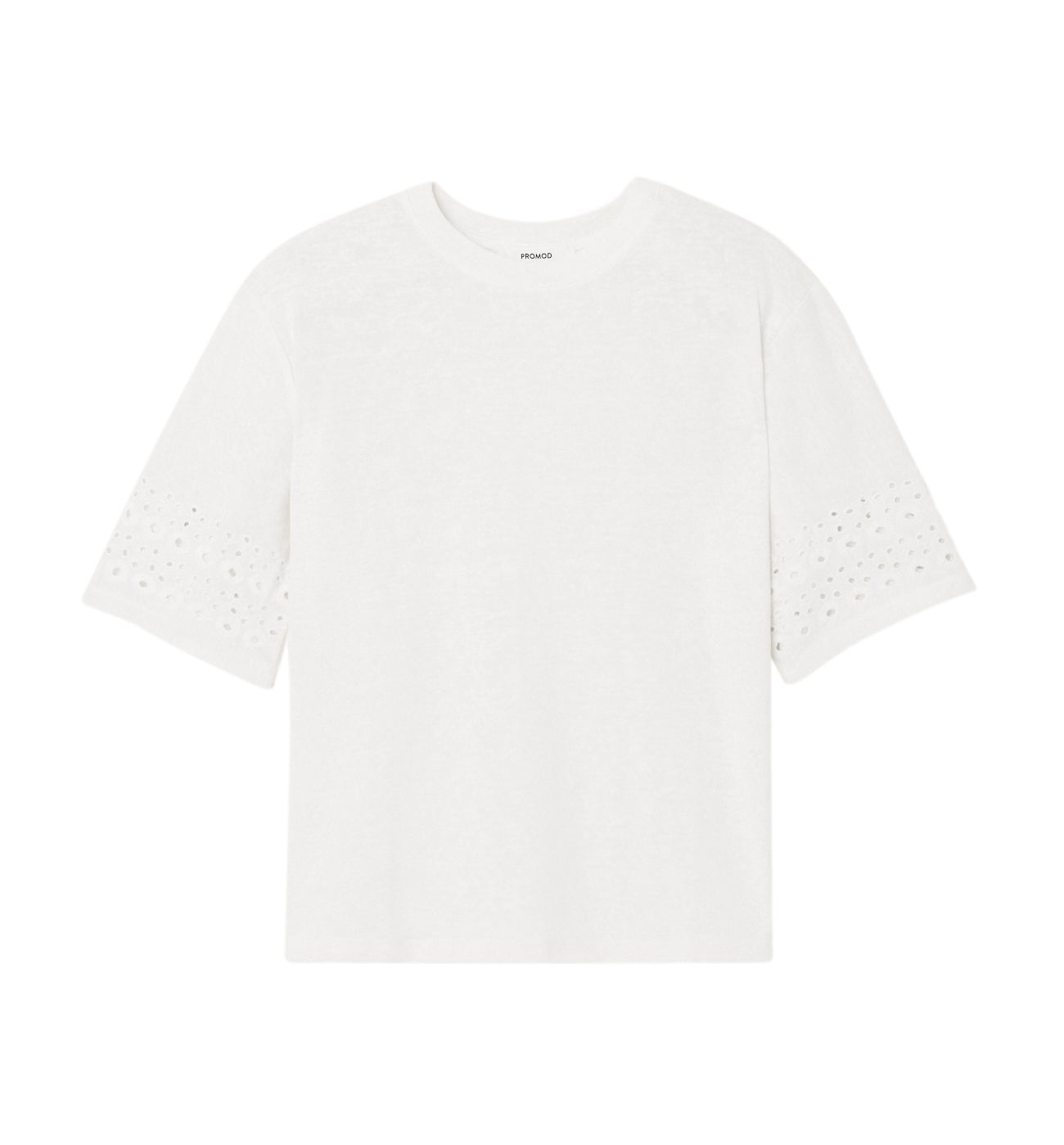 T-shirt avec broderie anglaise - Ecru