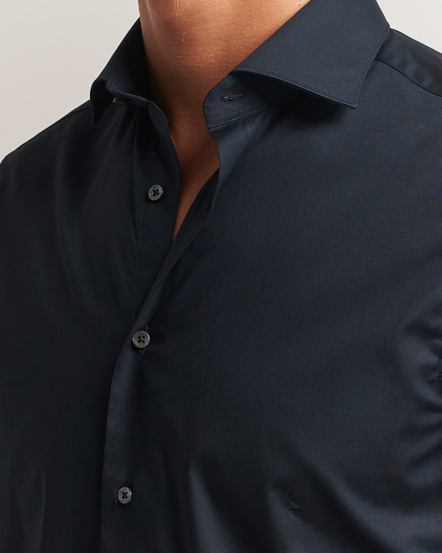Canali Slim Fit Cotton/Stretch Shirt Navy