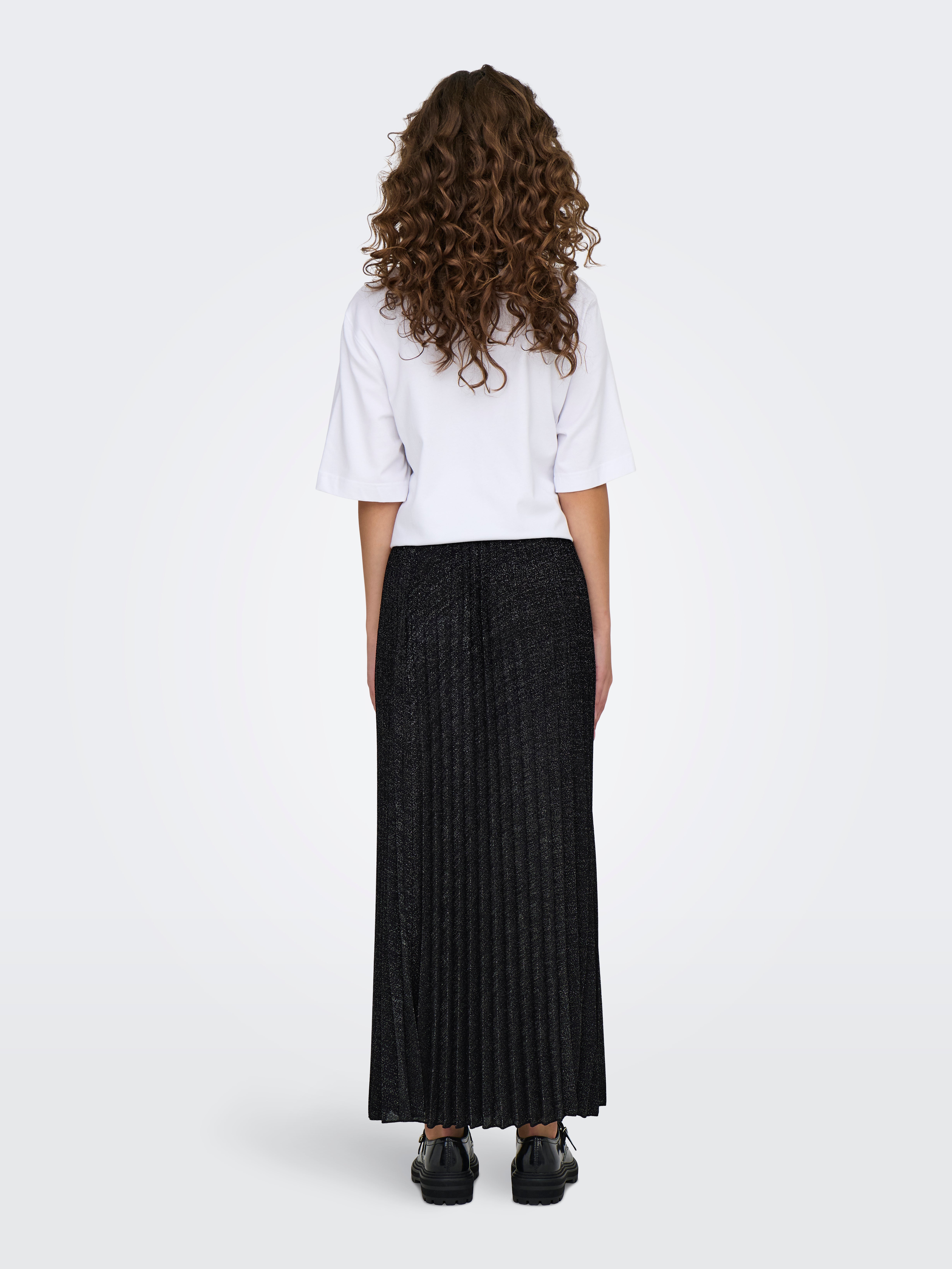 JDYAMALFI Plissierter Rock Black