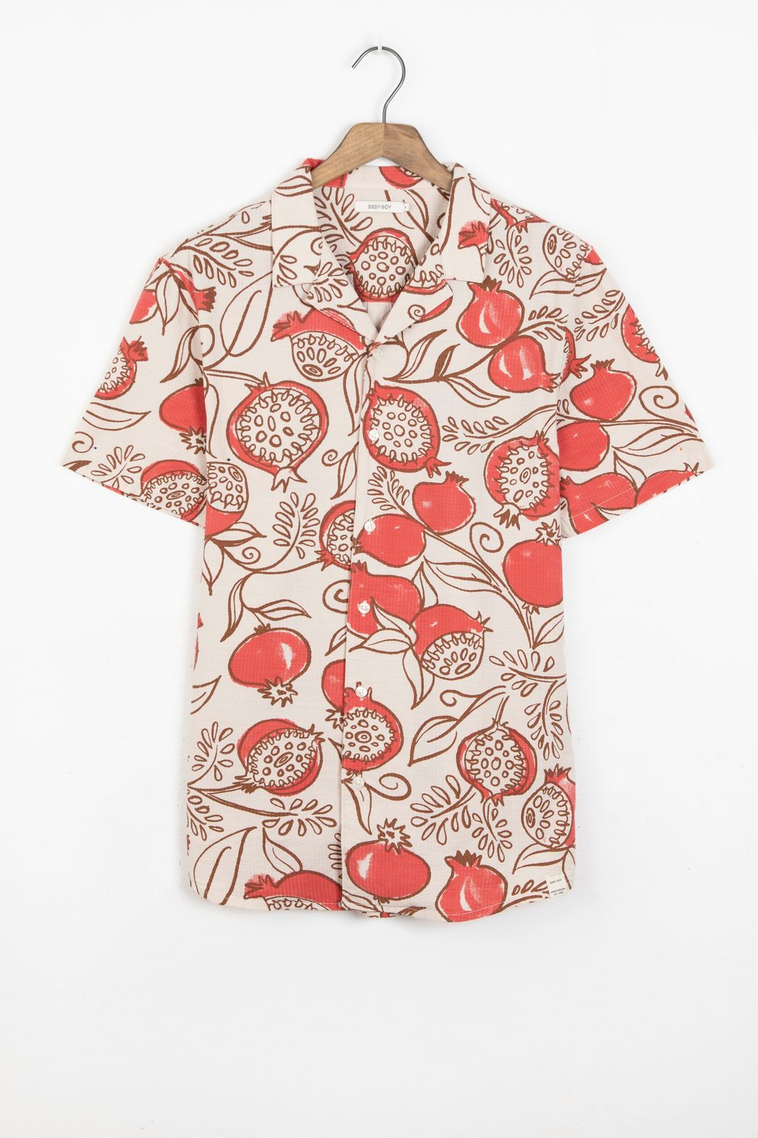 Overhemd met rode granaatappel print