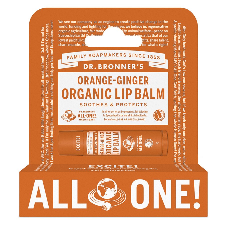 Dr. Bronner Orange Ginger Organic Lip Balm 4g