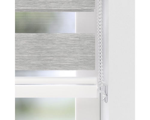 Soluna dubbel rolgordijn D-R7 met cassettestructuur grijs 40x175 cm