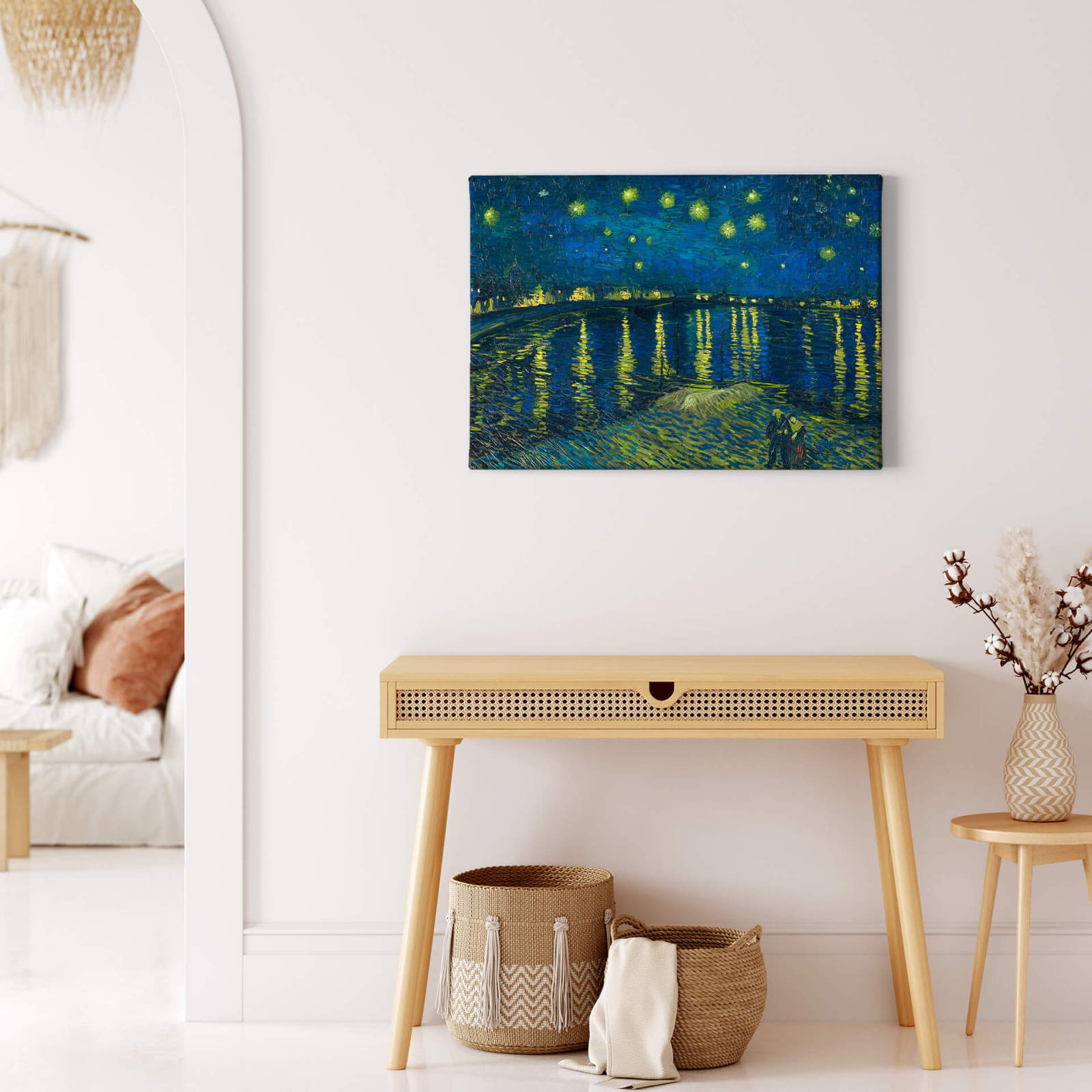 Leinwandbild STERNENNACHT ÜBER DER RHONE - van Gogh - 70x50 cm
