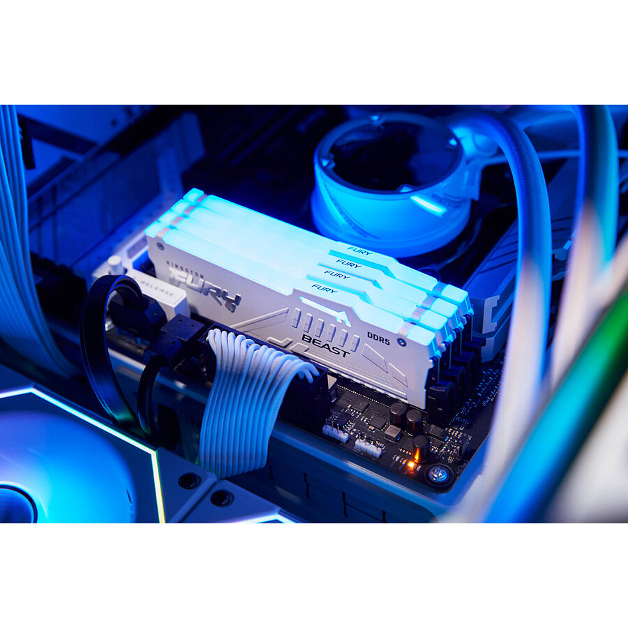 Kingston Fury Beast White RGB - 1 x 16 Go (16 Go) - DDR5 6400 MHz - CL32