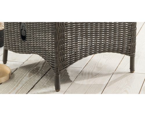 Palma vintage hoge rugleuning tuinstoel, grijs polyrotan, verstelbare rugleuning